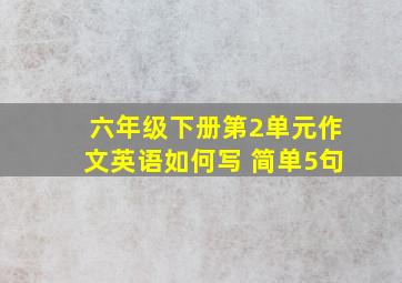 六年级下册第2单元作文英语如何写 简单5句